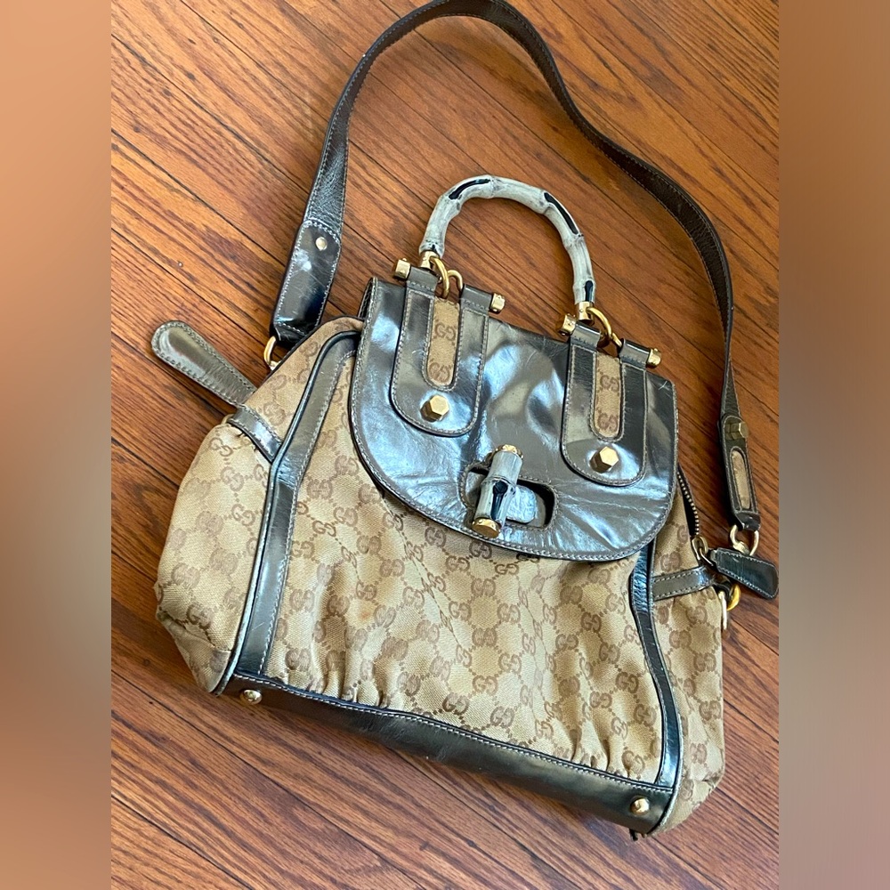Gucci Beige Monogram Canvas Bag